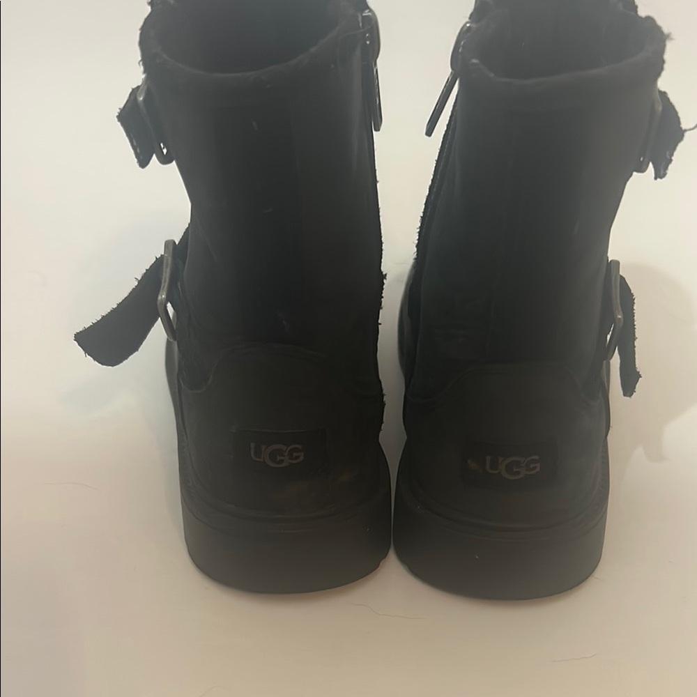 UGG Black Ankle Boots with Buckles